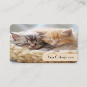  Visitekaartje voor cattery beige kleur (Voorkant)