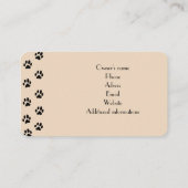  Visitekaartje voor cattery beige kleur (Achterkant)