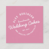 Visitekaartje voor de bakkerij van roze taart (Voorkant)