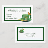 Visitekaartje voor de groene en witte koffiebeker (Voorkant / Achterkant)