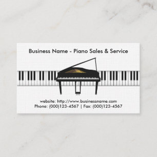 Visitekaartje voor de verkoop van piano: Piano 3D-