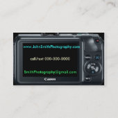 visitekaartje voor digitale camera (Achterkant)