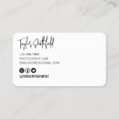 Visitekaartje voor digitale camera fotografie (Achterkant)