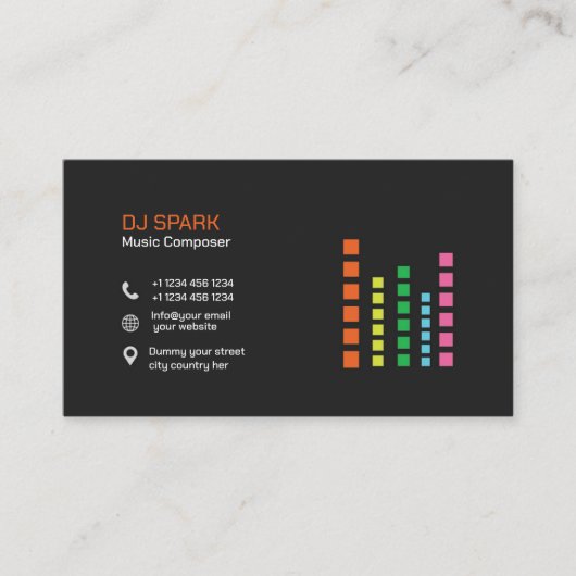 Visitekaartje voor DJ Business Contactkaartje (Voorkant)