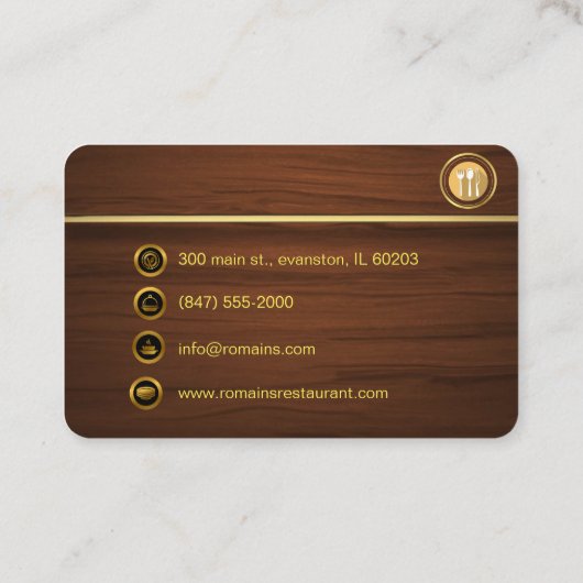 visitekaartje voor familierestaurants (Achterkant)