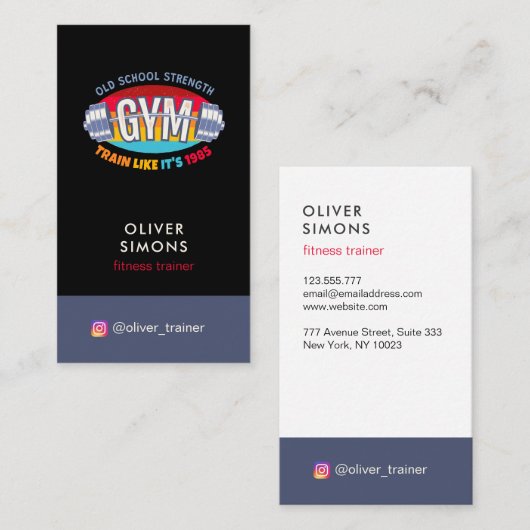 Visitekaartje voor fitness trainer (Voorkant / Achterkant)