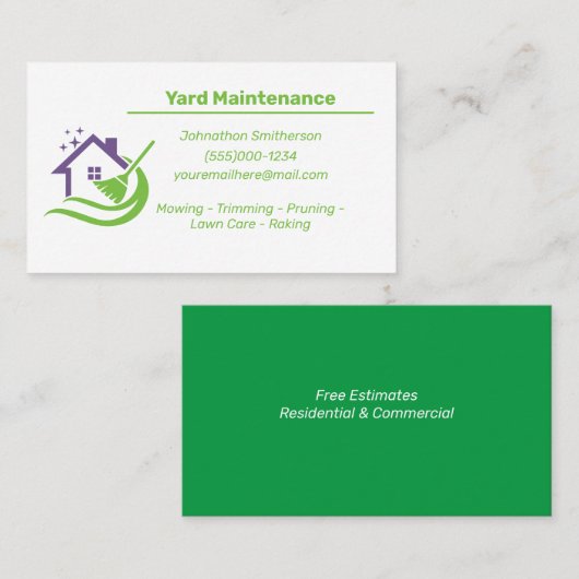 Visitekaartje voor garderenonderhoud (Voorkant / Achterkant)