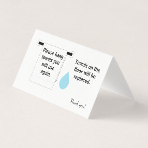 Visitekaartje voor handdoeken