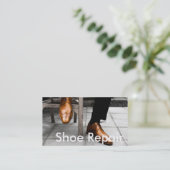 Visitekaartje voor herstelling van schoenen (Staand voorkant)