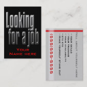 Visitekaartje voor het jagen van de baan voor Man/ (Voorkant / Achterkant)