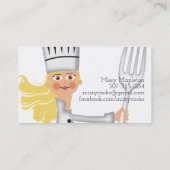 Visitekaartje voor het katten van damesvork, blond (Achterkant)