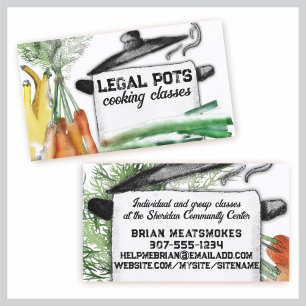 visitekaartje voor het koken van groente-kokskok