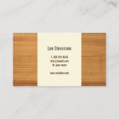 Visitekaartje voor het werken met hout. (Achterkant)