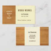 Visitekaartje voor het werken met hout. (Voorkant / Achterkant)
