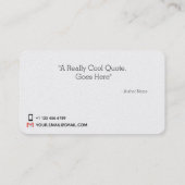 Visitekaartje voor IT CSV QA (Achterkant)