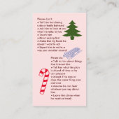 Visitekaartje voor Kerstmis (Achterkant)