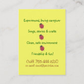 Visitekaartje voor kinderopvang (Achterkant)