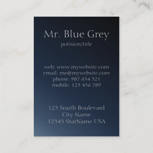 visitekaartje voor koel en helder ontwerp (Achterkant)