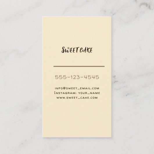 Visitekaartje voor koffiewinkel en bakkerij. (Achterkant)