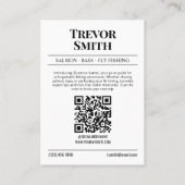 Visitekaartje voor kranten, Geviste service Contactkaartje (Achterkant)