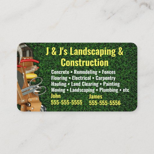 Visitekaartje voor landschap en bouw (Voorkant)