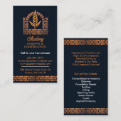 Visitekaartje voor metselwerk (Voorkant / Achterkant)