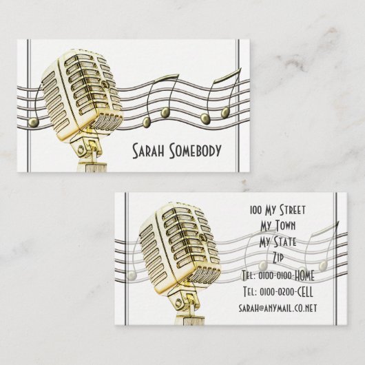 Visitekaartje voor microfoonontwerp (Voorkant / Achterkant)