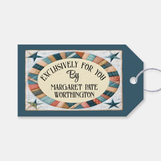 Visitekaartje voor naai- of quiltonderneming cadeaulabel (Voorkant (Horizontaal))