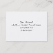 Visitekaartje voor persoonlijke trainers (Achterkant)