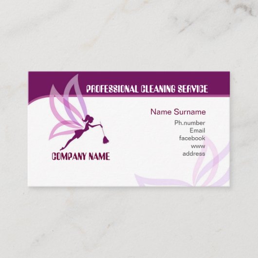 Visitekaartje voor reinigingsservice (Voorkant)