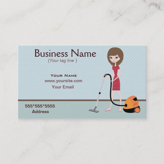 Visitekaartje voor reinigingsservice (Voorkant)