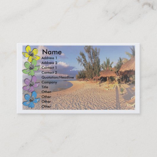 Visitekaartje voor reizen (Voorkant)