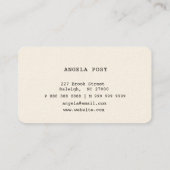 Visitekaartje voor spoedroze retro-typemachine (Achterkant)