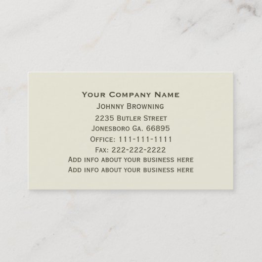 Visitekaartje voor structuurservice (Achterkant)