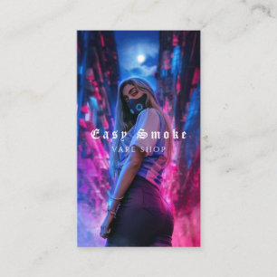 Visitekaartje voor tapeshop met zwarte rook