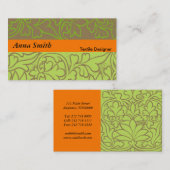 Visitekaartje voor textielontwerper (Voorkant / Achterkant)