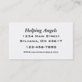 Visitekaartje voor thuisverpleging (Achterkant)