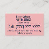 Visitekaartje voor verfservice (Achterkant)