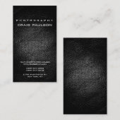 Visitekaartje voor verticale lederen-effectfotogra (Voorkant / Achterkant)