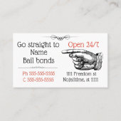 visitekaartje voor Victoriaans bail bonds (Voorkant)
