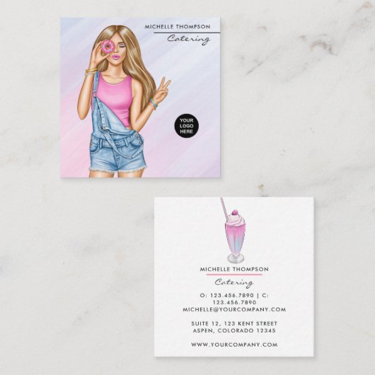 Visitekaartje voor voedselcatering (Voorkant / Achterkant)