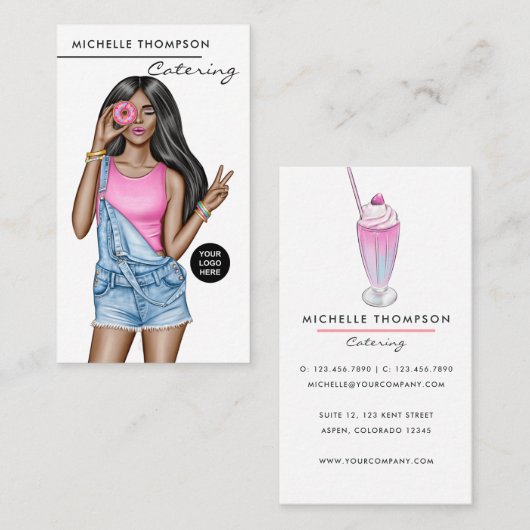 Visitekaartje voor voedselcatering (Voorkant / Achterkant)