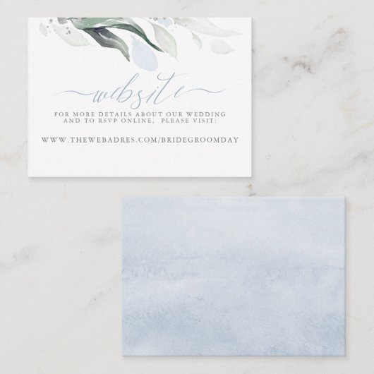 Visitekaartje voor weddenschap Website Dusty Blue (Voorkant / Achterkant)
