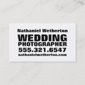 Visitekaartje voor White Camera Wedding Photograph (Achterkant)