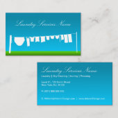 Visitekaartje voor wolblauw en groen wasgoed (Voorkant / Achterkant)