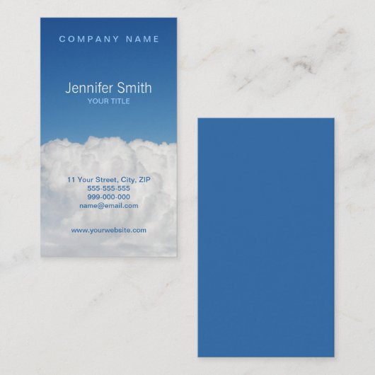 Visitekaartje voor wolken en hemels (Voorkant / Achterkant)