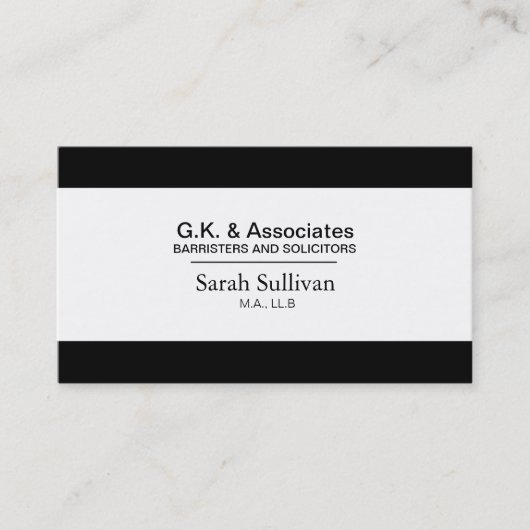 Visitekaartje voor zwart-witrecht - procureur advo (Voorkant)