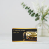 Visitekaartje voor zwarte en gouden auto's (Staand voorkant)