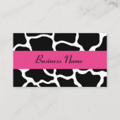 Visitekaartje voor zwarte en roze Giraffe (Voorkant)