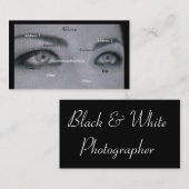 Visitekaartje voor zwarte en witte fotograaf (Voorkant / Achterkant)